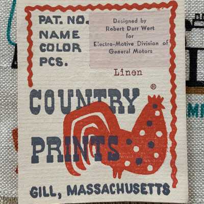 Country Prints tag with product info.