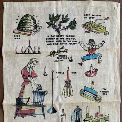 Towel, Wallhanging: Candle Making U265