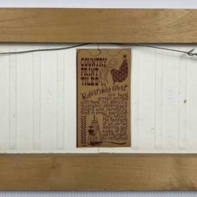 Back of frame with Country Print Tiles tag.