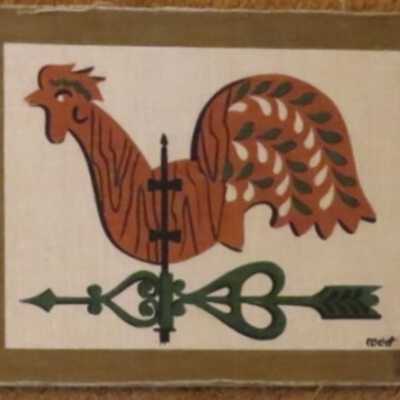 Rooster Vane 97-9, one of pair.: Image: auctionninja.com, Auburn MA, 9/30/2020; see web link.