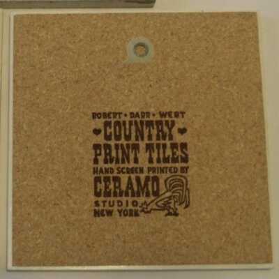 Tile back with Country Print Tiles imprint.