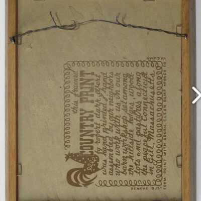 Back of frame with Country Prints branding.