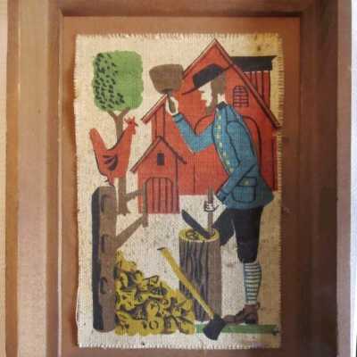 Example in an early 1950’s Country Prints painted pine frame without a mat.: Image: Worthpoint.com