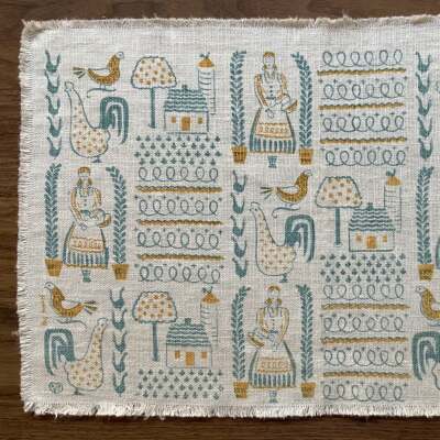 Placemat: Farmyard 120, Aqua