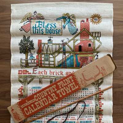House Blessing 513 calendar towel and Country Prints box.: PKM collection.