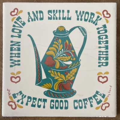 Tile: Good Coffee (TK), Blue