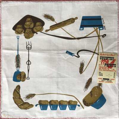 Muffin Cloth 209 with a 1960’s Country Prints product tag.: Image: Worthpoint.com; see web link.