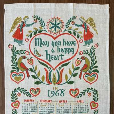 Towel, Calendar: Happy Heart U506, 1968