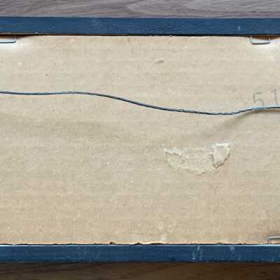 Back of frame with notations.