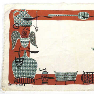 Matching placemat; see “Placemat Sets” entries.: Image: Worthpoint.com, see web link.