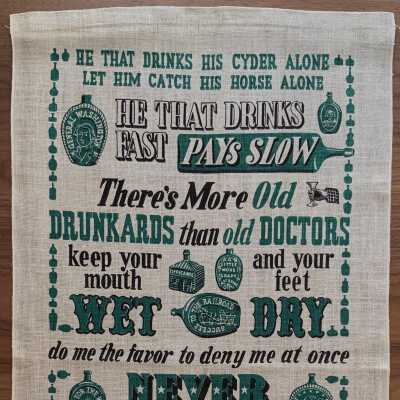 Towel, Wallhanging: Tavern Proverbs U245, Blue