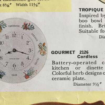 Detail: “Gourmet” cordless clock, No. 2126.
