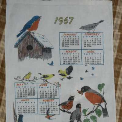 Towel, Calendar: Audubon Naturalist Society 1967