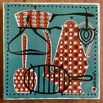 Tile: Calico Kitchen T-21, Red (color TK)