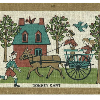 Print: Donkey Cart, one of a pair with Ox Cart above.