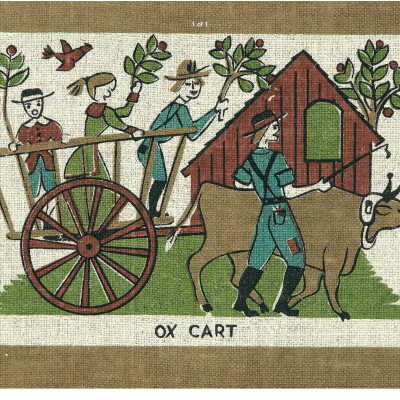 Print: Ox Cart, one of a pair with Donkey Cart below.: Images: Meibohm Fine Art, eBay.com, East Aurora NY, unless noted.