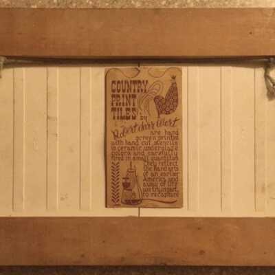 Back of frame with Country Print Tiles tag.