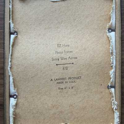 Back of do-it-yourself “EZ Hang” frame.