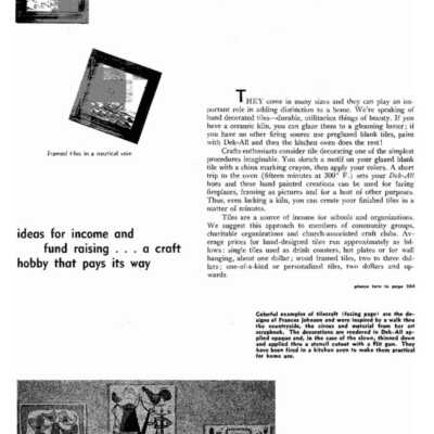 Yankee Doodles T-8 tile, second from lower left.: Journal: Design; Vol. 58, 1957, Issue 5