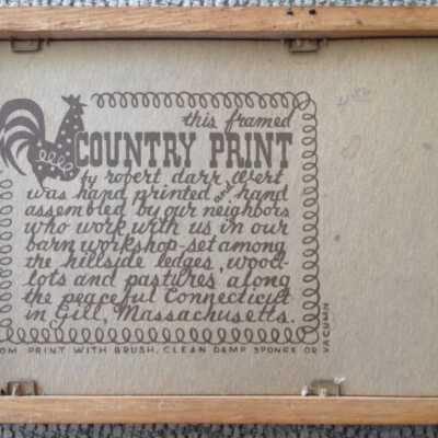 Back of frame with Country Prints imprint.