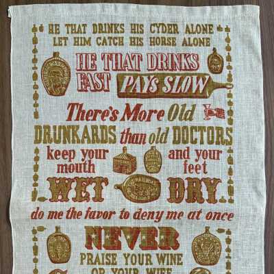 Towel, Wallhanging: Tavern Proverbs U245, Red