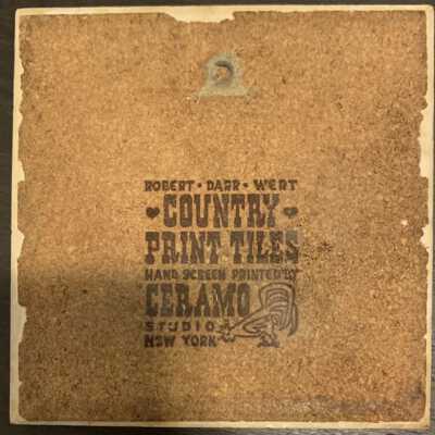 Tile back with Country Print Tiles/Ceramo Studio imprint.