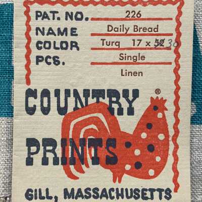 Country Prints tag with product info.