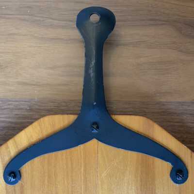 Detail of handle and square-head screws.