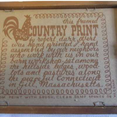 Back of brown painted studio frame with Country Prints imprint.: Image: Worthpoint.com, see link.