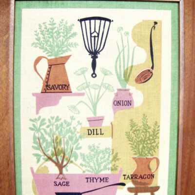 Herbs with yellow hutch.