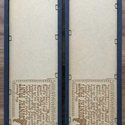 Back or frames with Country Prints imprints.