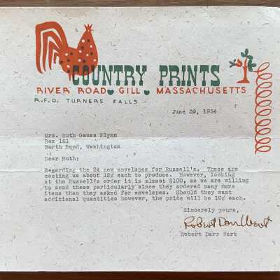 Branding: Country Prints Letterhead, c.1953