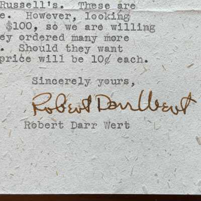 RDW’s signature, lower right.