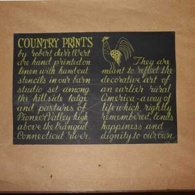 Back of framed print with Country Prints branding.