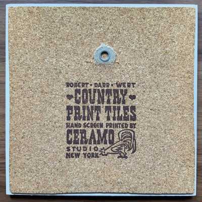 Tile back with Country Print Tiles/Ceramo Studio imprint.