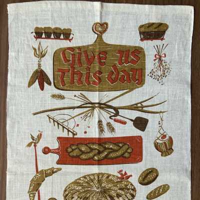 Towel, Wallhanging: Daily Bread U211, c.1962, Red