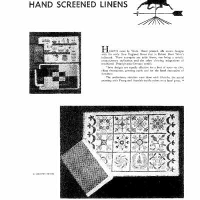 Placemat set, upper left photo.: Image: Journal Design, Vol. 57 1956, Issue 3
