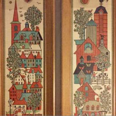 Print: Village-Farm 618-1 Pair