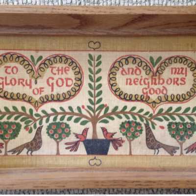 Example of Glory of God 612-5 print in late 1950’s natural wood Country Prints frame.