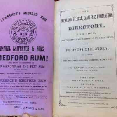 1868 Rockland Belfast Camden and Thomaston directory