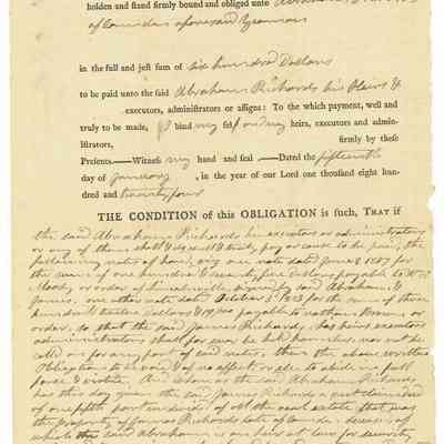Doc 017 - 1824 James Richards bond to Abraham Richards