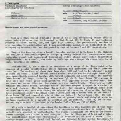 High Street Historic District survey: Origformat: Other