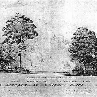 The Outdoor Theatre for The Library of Camden, Maine - Atlantic Avenue Elevation
