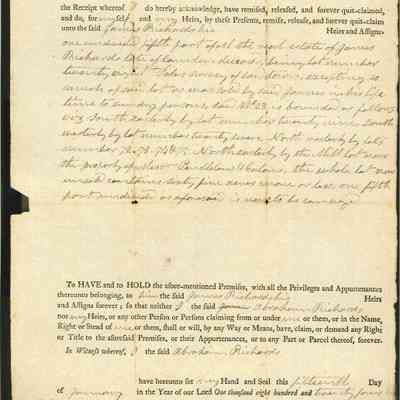 Doc 018 - 1824 Abraham Richards to (late) James Richards quit claim deed
