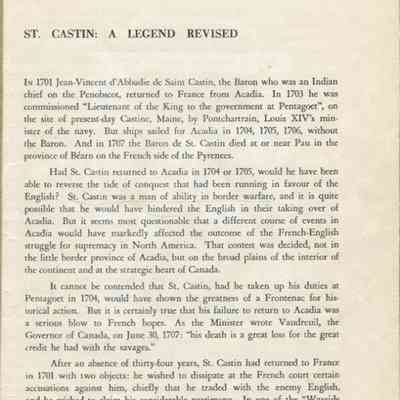 St. Castin: A Legend Revised