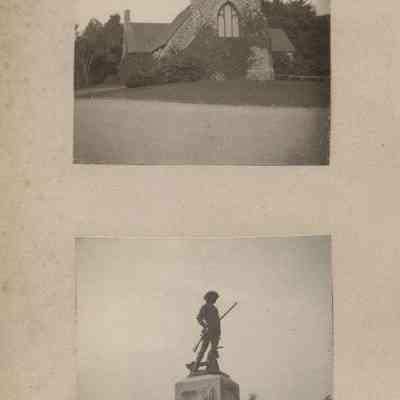 Stone church; Minute Man statue