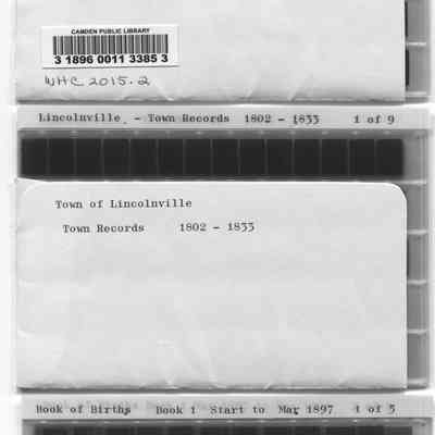 Town of Lincolnville Records 1763-1962