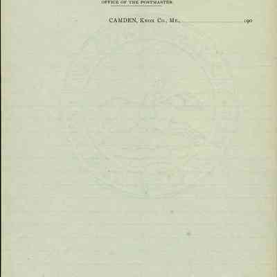 Letterhead of the Camden Post Office