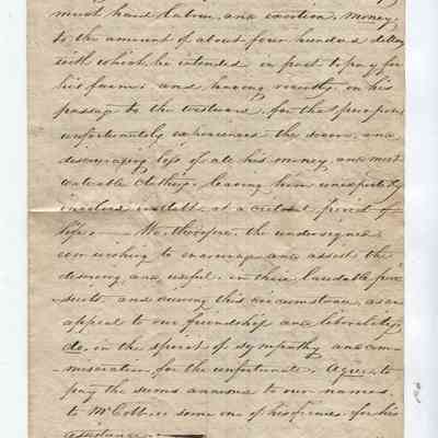 Testimonial of support of Ezra Cobb, 1825