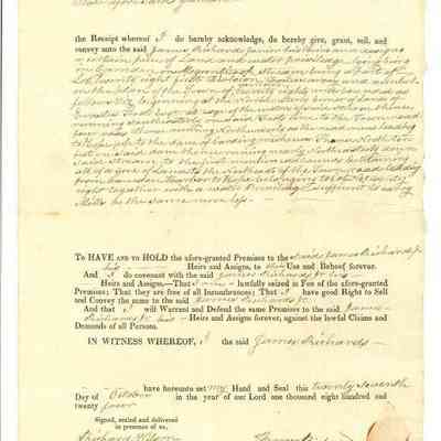 Doc 020 - 1824 James Richards deed to Lot 28 and mill privilege to James Ri